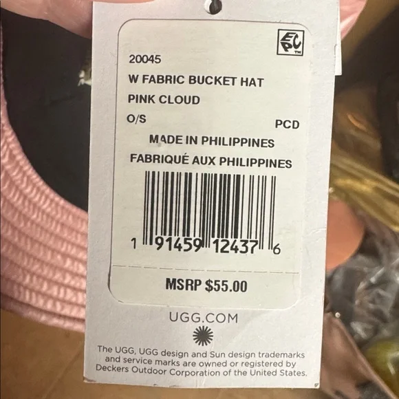 NWT UGG Pink Cloud Fabric Bucket Hat Water-Resistant OS - Picture 9 of 11